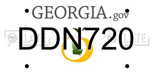 DDN720 Georgia License Plate