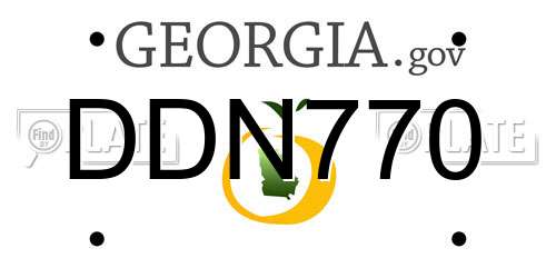 DDN770 Georgia License Plate