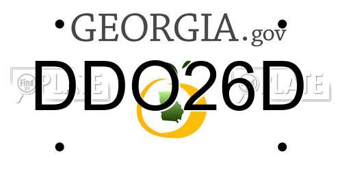 DDO26D Georgia License Plate