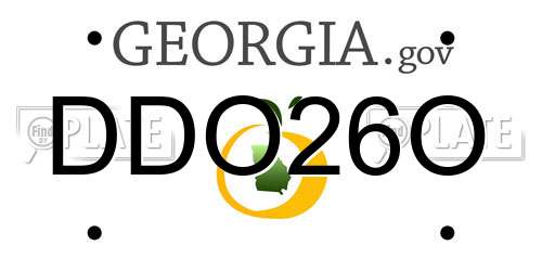 DDO26O Georgia License Plate