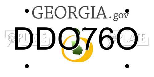 DDO76O Georgia License Plate