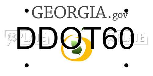 DDOT60 Georgia License Plate