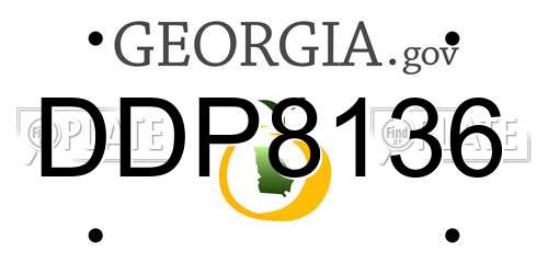 DDP8136 Georgia License Plate