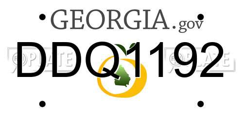 DDQ1192 Georgia License Plate