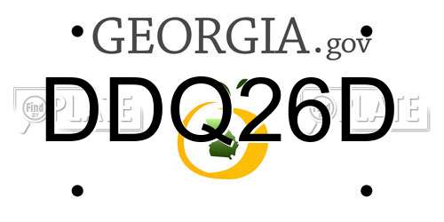 DDQ26D Georgia License Plate