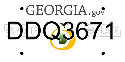 DDQ3671 Georgia License Plate