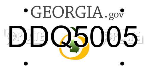 DDQ5005 Georgia License Plate