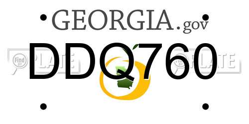 DDQ760 Georgia License Plate