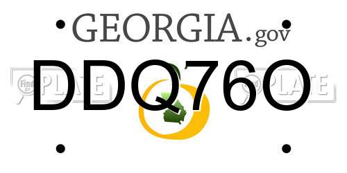 DDQ76O Georgia License Plate