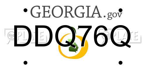 DDQ76Q Georgia License Plate