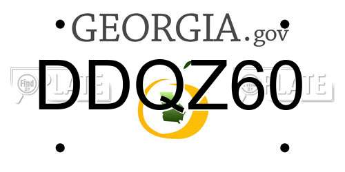 DDQZ60 Georgia License Plate