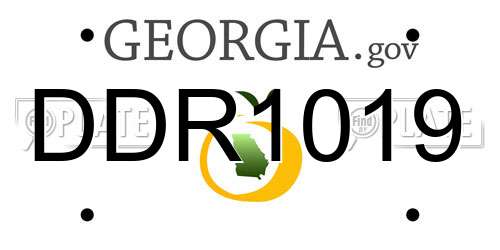 DDR1019 Georgia License Plate