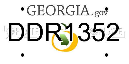 DDR1352 Georgia License Plate