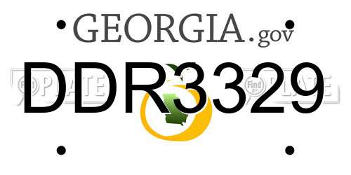 DDR3329 Georgia License Plate