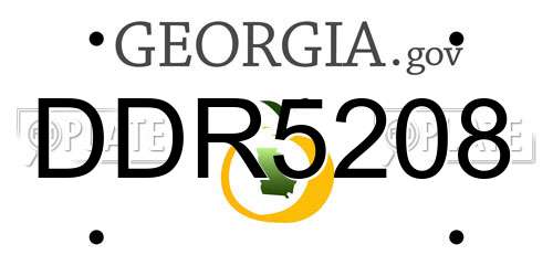 DDR5208 Georgia License Plate