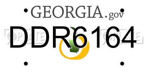 DDR6164 Georgia License Plate