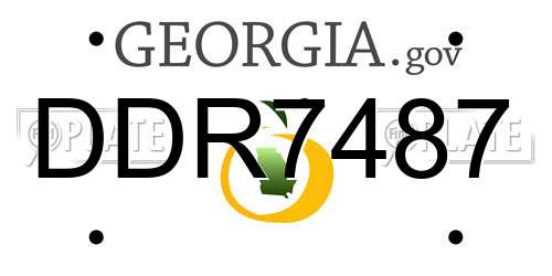 DDR7487 Georgia License Plate