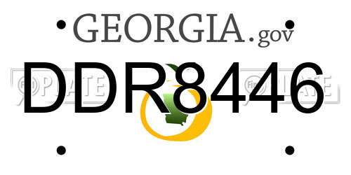 DDR8446 Georgia License Plate