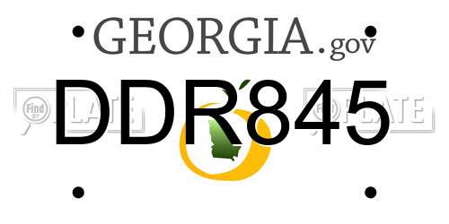 DDR845 Georgia License Plate