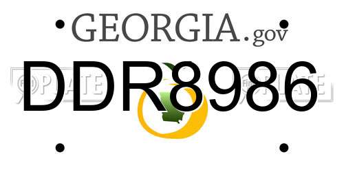 DDR8986 Georgia License Plate
