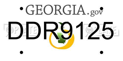 DDR9125 Georgia License Plate