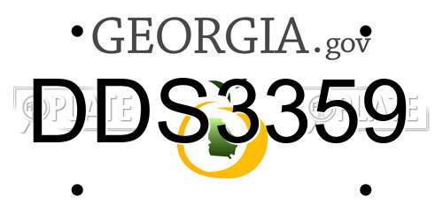 DDS3359 Georgia License Plate