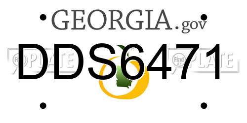 DDS6471 Georgia License Plate