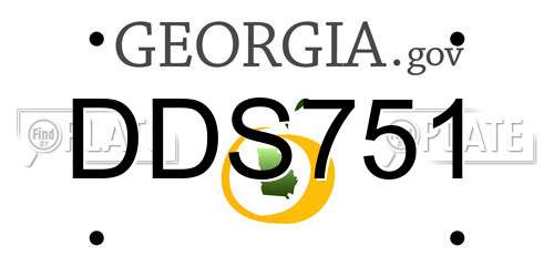 DDS751 Georgia License Plate