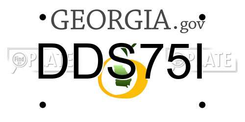 DDS75I Georgia License Plate