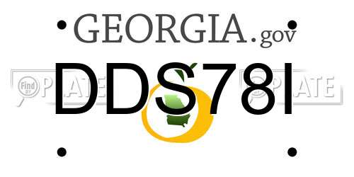 DDS78I Georgia License Plate
