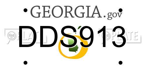 DDS913 Georgia License Plate