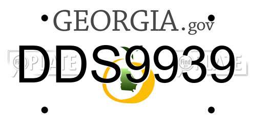 DDS9939 Georgia License Plate