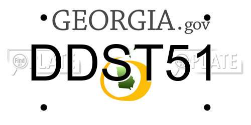 DDST51 Georgia License Plate
