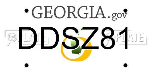 DDSZ81 Georgia License Plate