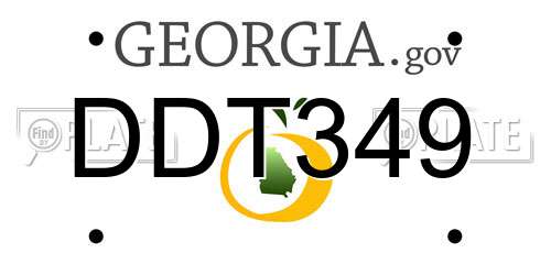DDT349 Georgia License Plate