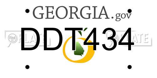 DDT434 Georgia License Plate