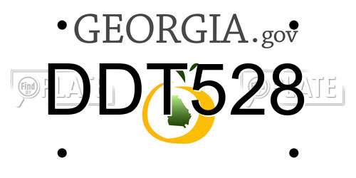 DDT528 Georgia License Plate