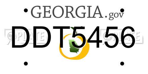DDT5456 Georgia License Plate