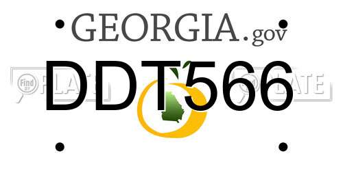 DDT566 Georgia License Plate