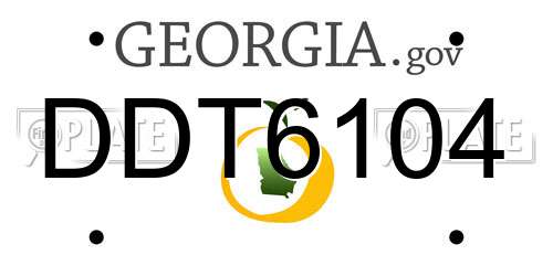 DDT6104 Georgia License Plate