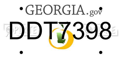 DDT7398 Georgia License Plate