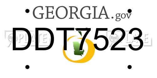 DDT7523 Georgia License Plate