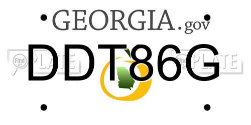 DDT86G Georgia License Plate