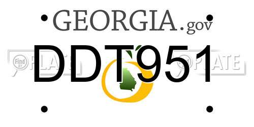 DDT951 Georgia License Plate