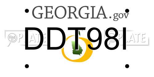 DDT98I Georgia License Plate