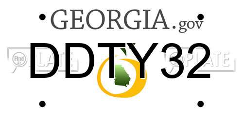 DDTY32 Georgia License Plate