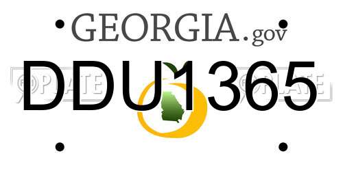 DDU1365 Georgia License Plate