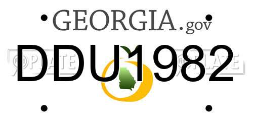 DDU1982 Georgia License Plate