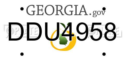 DDU4958 Georgia License Plate