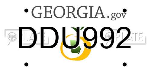 DDU992 Georgia License Plate